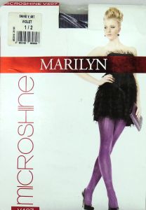 Marilyn MICROSHINE 407 R1/2 rajstopy paski 100DEN violet